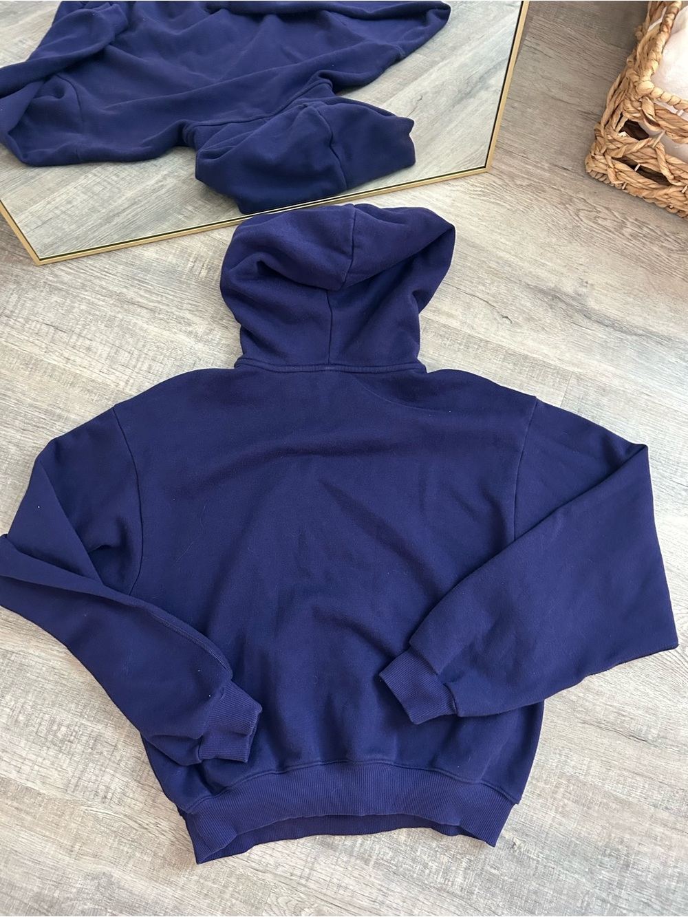 Skims Cotton Blend Fleece Classic Pullover Hoodie In Concord size Medium - Picture 6 of 6